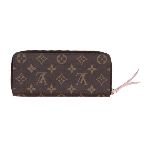 04725 2 Louis Vuitton Portefeuil Clemence Monogram Wallet Rose Ballerine