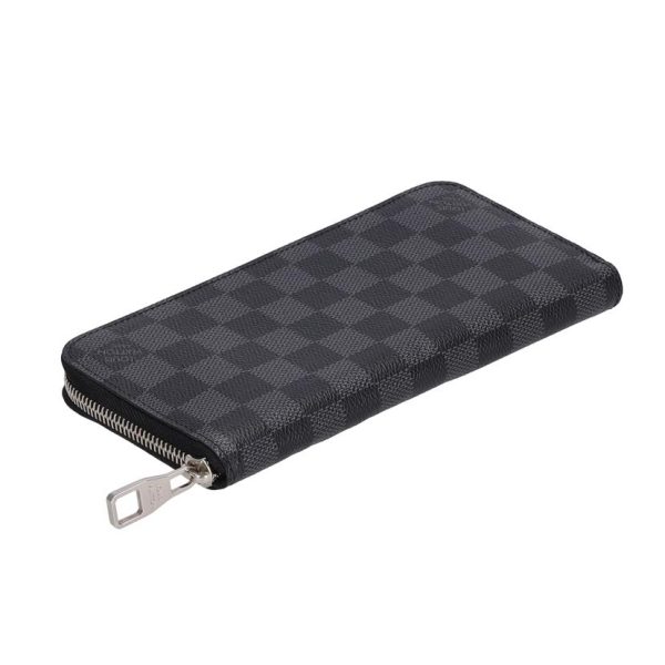 04732 4 Louis Vuitton Zippy Wallet Vertical Damier Graphite Bag Black