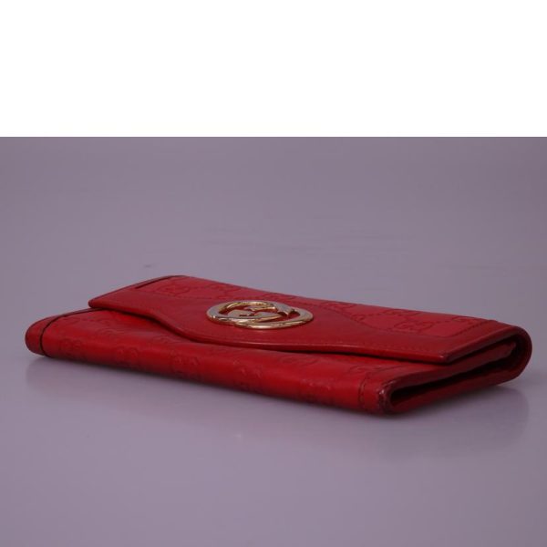 04864 3 Gucci Long Wallet Red