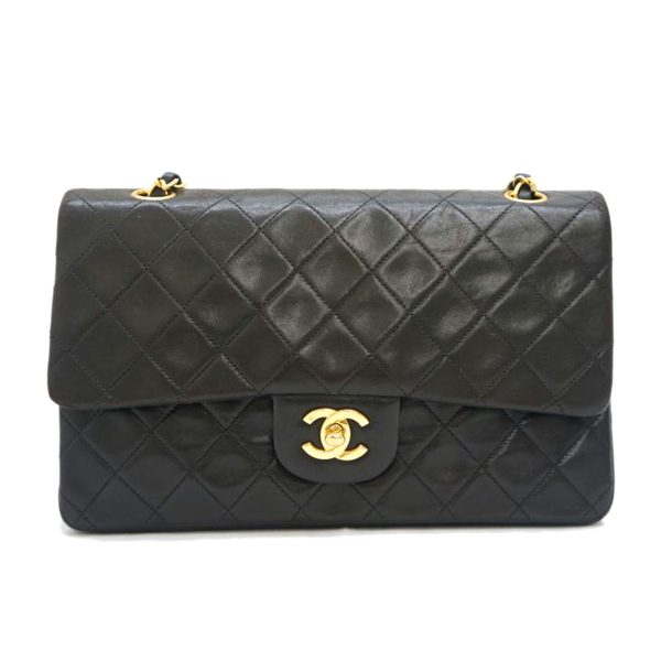 04896 1 Chanel Matra Sera Lambskin W Flap Chain Shoulder Bag