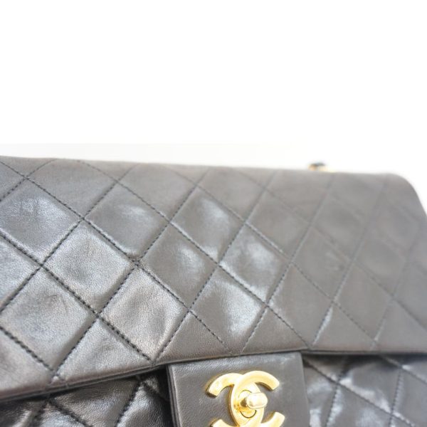 04896 7 Chanel Matra Sera Lambskin W Flap Chain Shoulder Bag