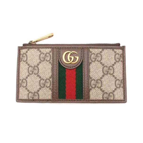 04925 1 GUCCI Ophidia GG Supreme Coin Case Brown