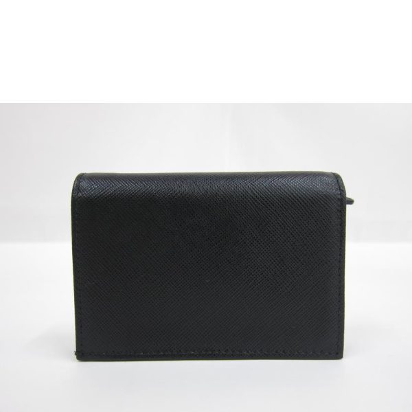 05014 2 Prada Saffiano Compact Wallet Black