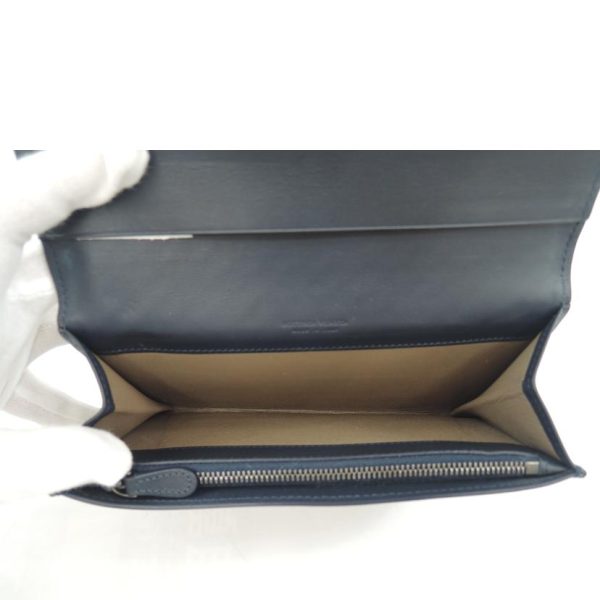 05057 6 Bottega Veneta Intrecciato Bi Fold Long Wallet Navy