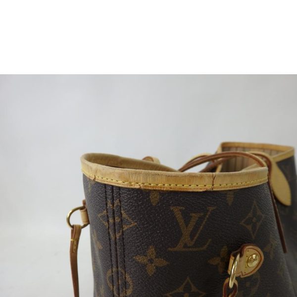 05134 9 Louis Vuitton Neverfull MM Monogram Tote Bag Brown