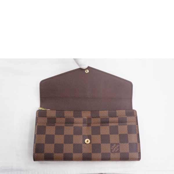 05238 4 Louis Vuitton Portefeuil Sarah Damier Ebene Wallet Brown