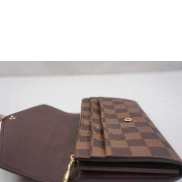 05238 8 Louis Vuitton Portefeuil Sarah Damier Ebene Wallet Brown