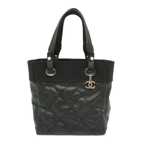 05356 1 Chanel Paris Biarritz Leather Tote Bag Black