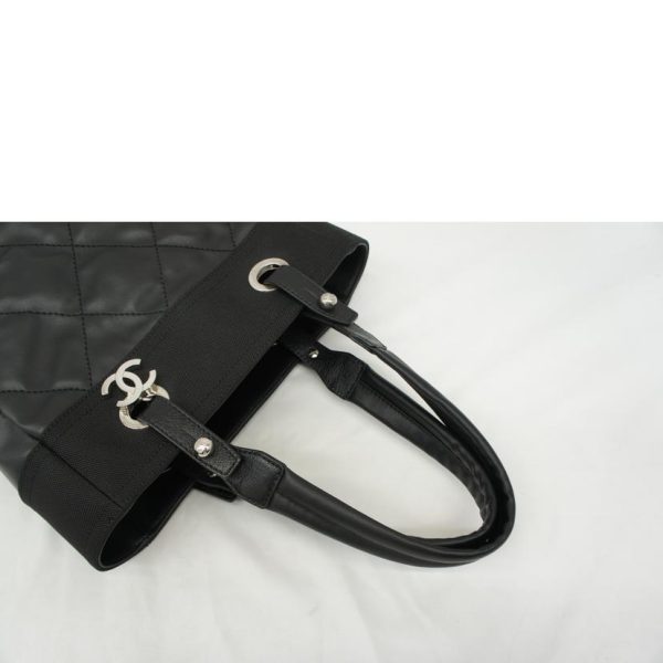 05356 4 Chanel Paris Biarritz Leather Tote Bag Black