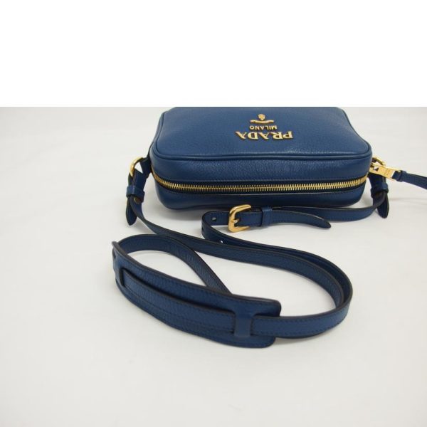 05569 4 Prada Vitello Phoenix Leather Shoulder Bag Blue