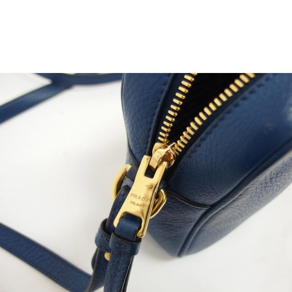 05569 7 Prada Vitello Phoenix Leather Shoulder Bag Blue