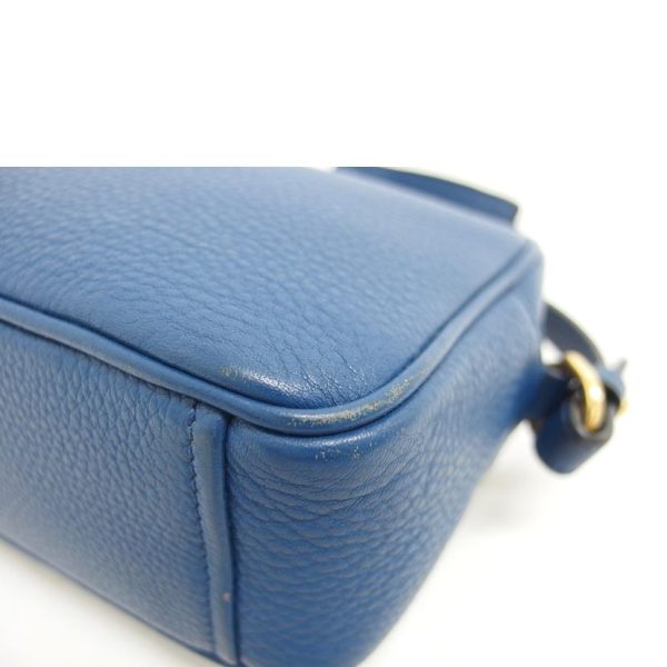 05569 9 Prada Vitello Phoenix Leather Shoulder Bag Blue