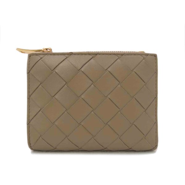 05784 1 Bottega Veneta Intrecciato Bi Fold Wallet Beige