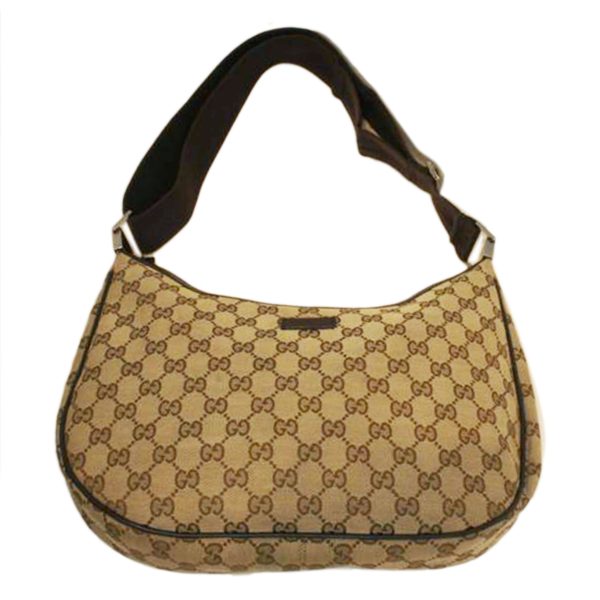 05865 1 Gucci GG Canvas Shoulder Bag Beige