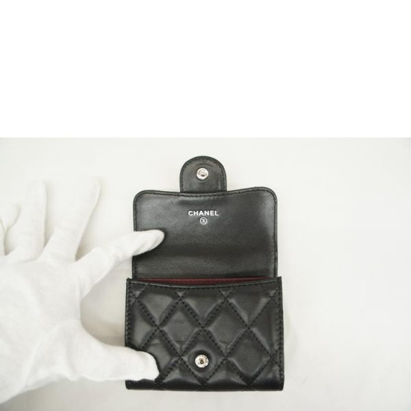 05899 4 Chanel Classic Flap Card Case Black