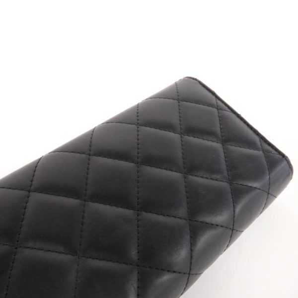 05933 10 CHANEL Cambon Line Long Wallet Black