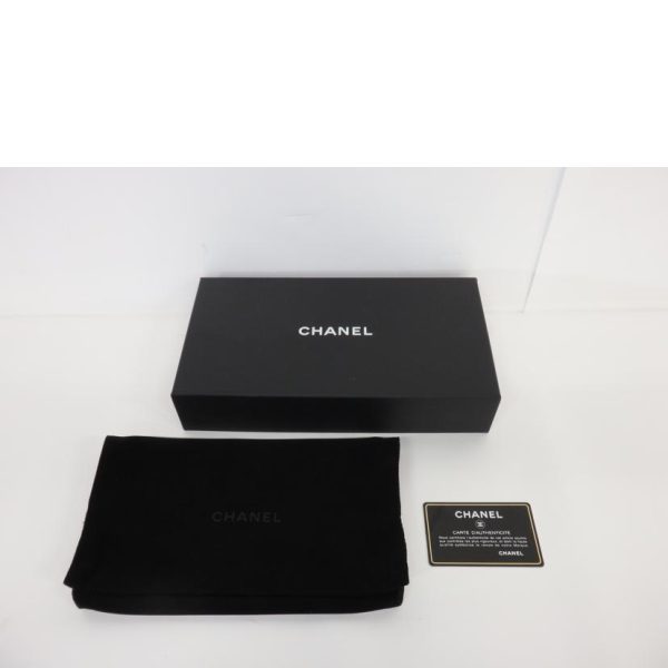 05933 6 CHANEL Cambon Line Long Wallet Black