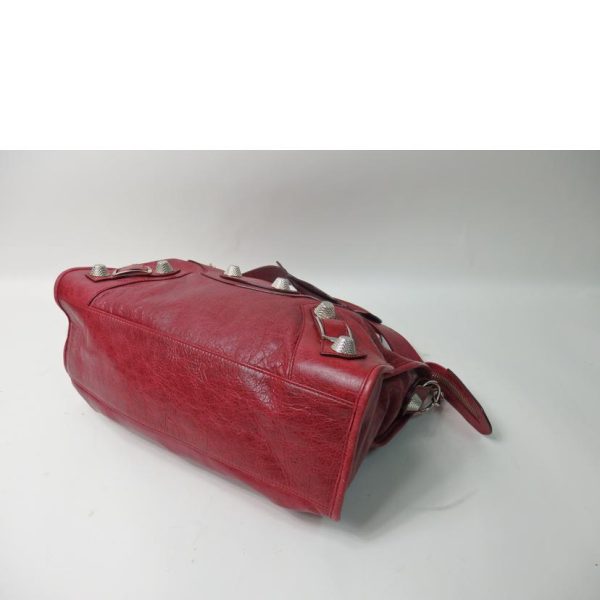 06066 3 Balenciaga Giant Leather Solid City Bag Red