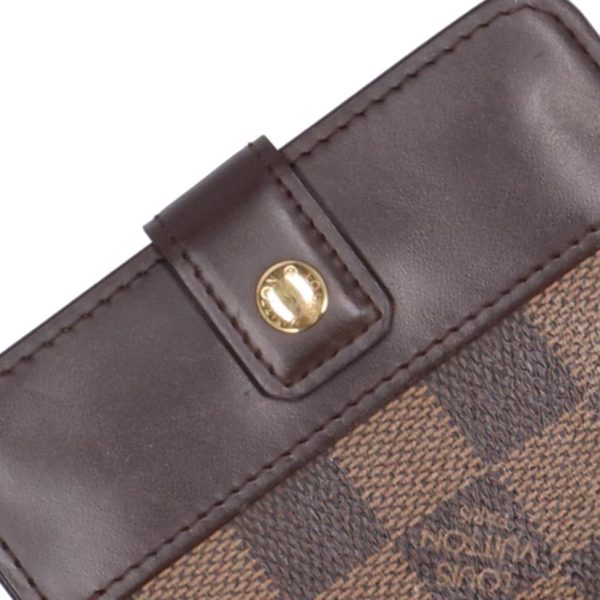 06149 4 Louis Vuitton Compact Zip Damier Wallet Ebene Brown