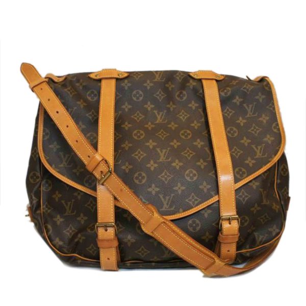 06217 1 Louis Vuitton Saumur Monogram Shoulder Bag Brown