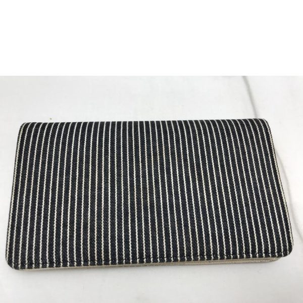 06440 2 Chanel Coco Mark Denim Stripe Long Wallet