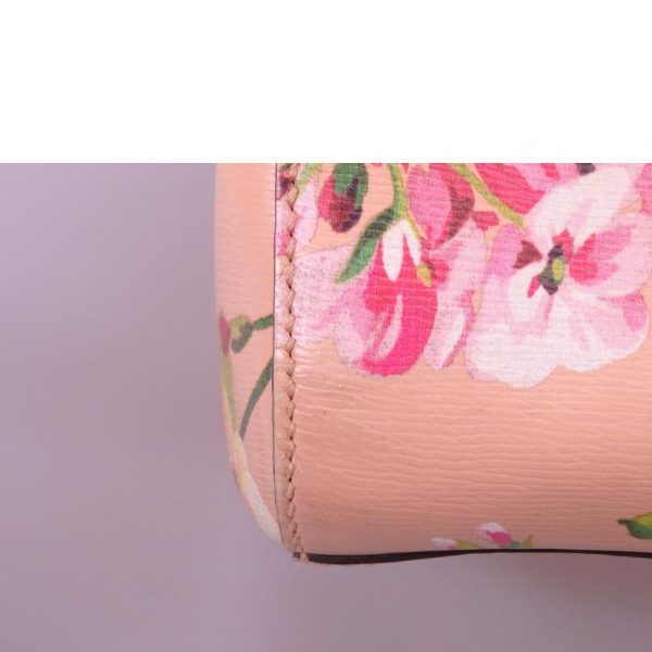 06462 19 Gucci Bamboo Floral Shopper Medium Bag Pink