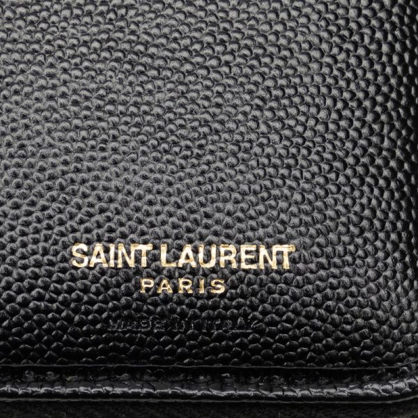 06y4h7tphpn5d5wm 6 Saint Laurent Logo Bifold Wallet Round Fauna Compact Wallet Black