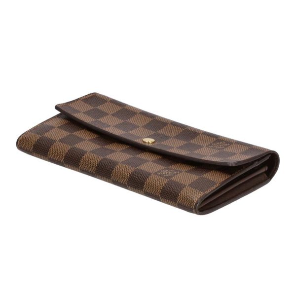 07078 3 Louis Vuitton Portefeuil Sarah Damier Ebene Wallet Brown