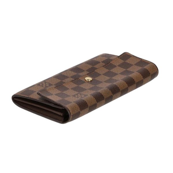 07078 4 Louis Vuitton Portefeuil Sarah Damier Ebene Wallet Brown