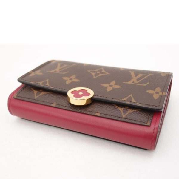 07322 3 Louis Vuitton Portefeuille Flor Compact Wallet Fuchsia