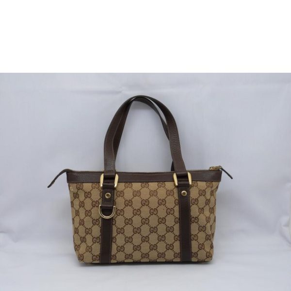 07326 2 Gucci GG Canvas Handbag Beige