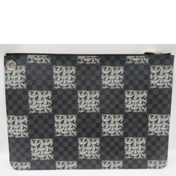 07382 2 Louis Vuitton Pochette Jules GM Bag Christopher Nemeth Damier Graphite