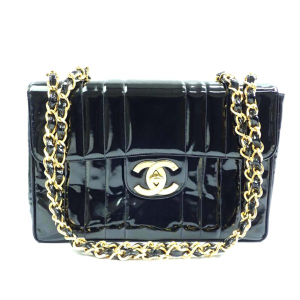 07641 1 Chanel Mademoiselle 30 Enamel G Bag