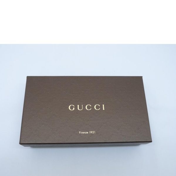 07678 9 Gucci W Hook Leather 2 Fold Long Wallet Black