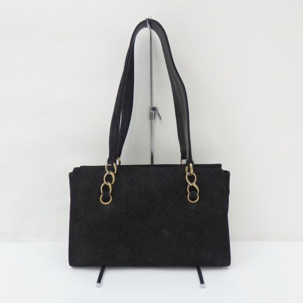 07719 2 Chanel Matelasse Chain Tote Bag Black