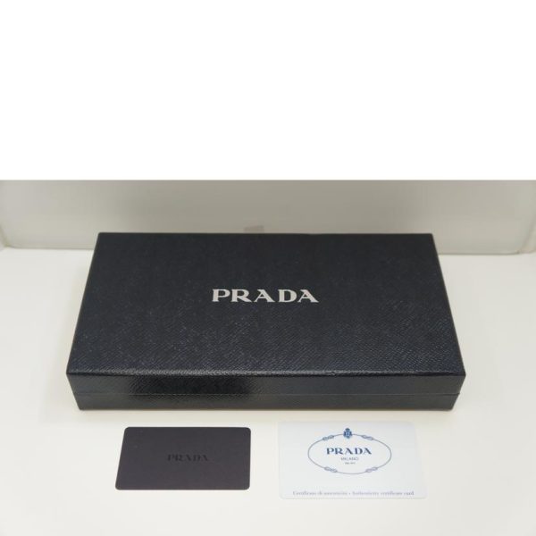 07887 6 Prada Tessuto Round Zip Long Wallet Black