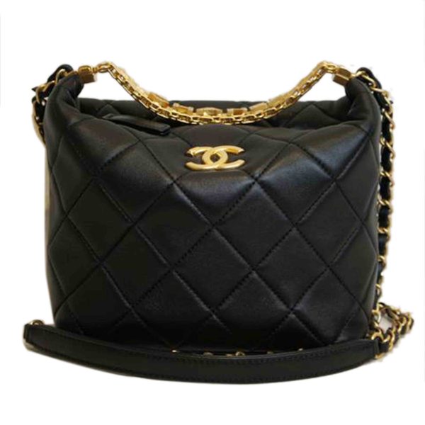 07930 1 Chanel Lambskin Matelassé Small Hobo Bag