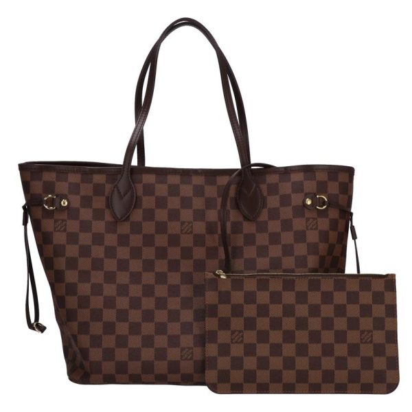 08105 1 Louis Vuitton Neverfull MM Tote Bag Damier Ebene