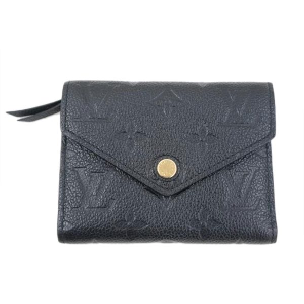 08225 1 Louis Vuitton Portefeuil Victorine Empreinte Wallet Black