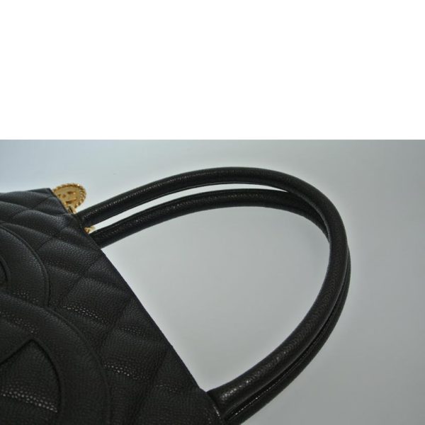 08296 4 CHANEL Reprint Tote Bag Caviar Skin Black Gold