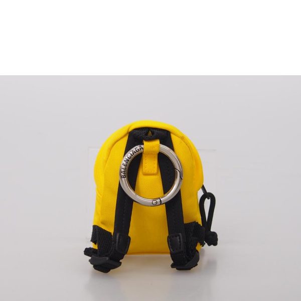 08525 2 Balenciaga Backpack Leather Solid Key Chain Bag