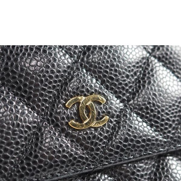 08691 8 Chanel Caviar Skin Matelassé W Hook Long Wallet