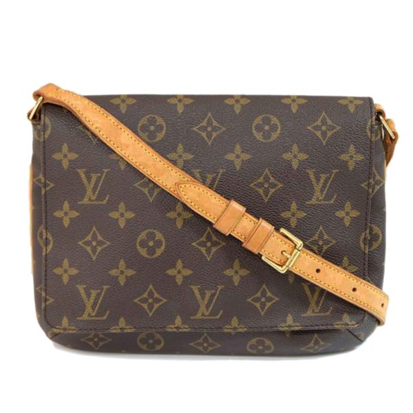 08873 1 Louis Vuitton Musette Tango Short Monogram Bag Brown