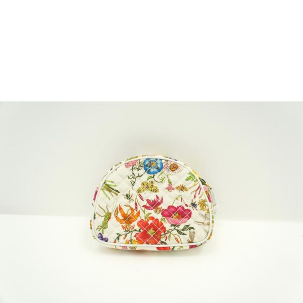 08911 2 GUCCI Floral Canvas Horsebit Shoulder Bag