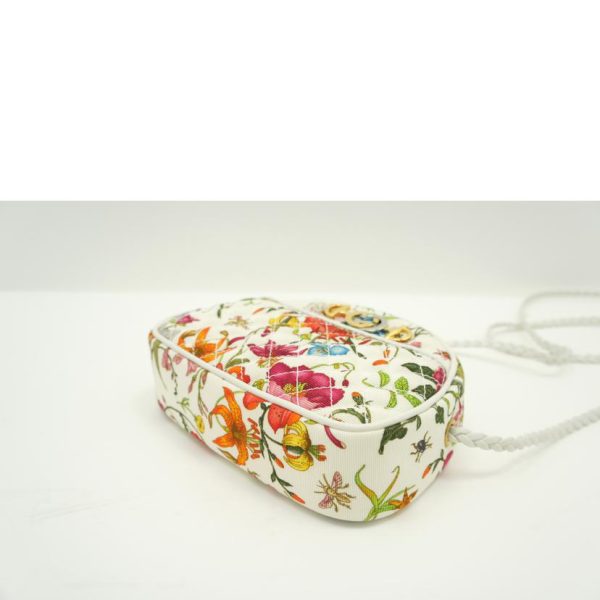 08911 3 GUCCI Floral Canvas Horsebit Shoulder Bag