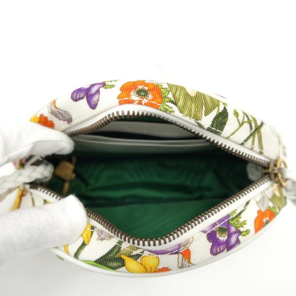 08911 5 GUCCI Floral Canvas Horsebit Shoulder Bag