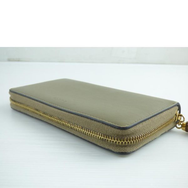 08923 3 Gucci Bamboo Round Zipper Long Wallet