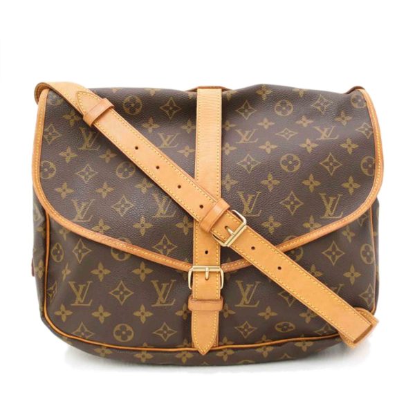 09074 1 Louis Vuitton Saumur GM Monogram Bag Brown