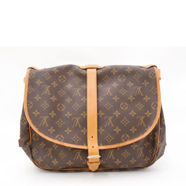 09074 2 Louis Vuitton Saumur GM Monogram Bag Brown