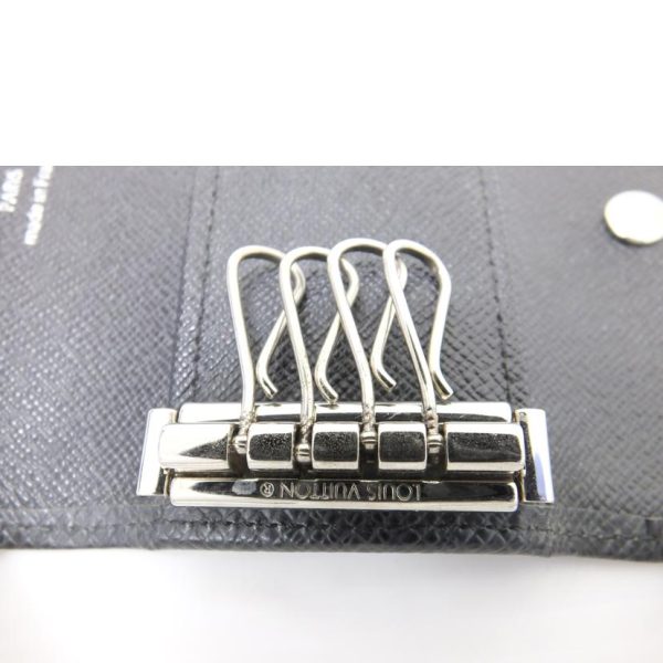 09112 7 Louis Vuitton Multicle Taiga Key Holder Black